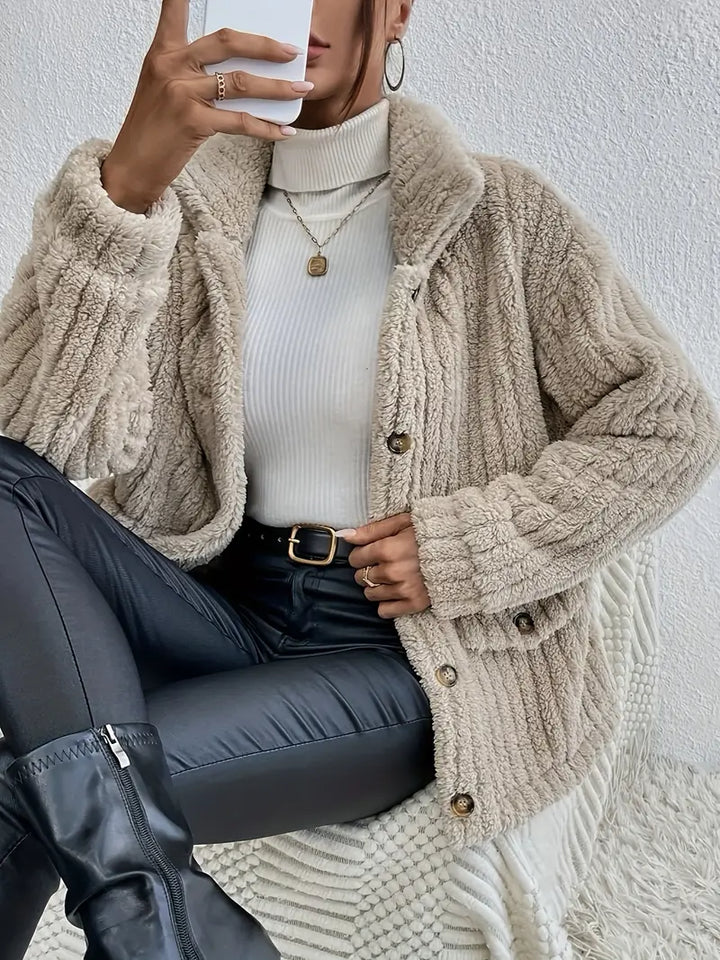 Nova | Double-Sided Velvet Button Cardigan