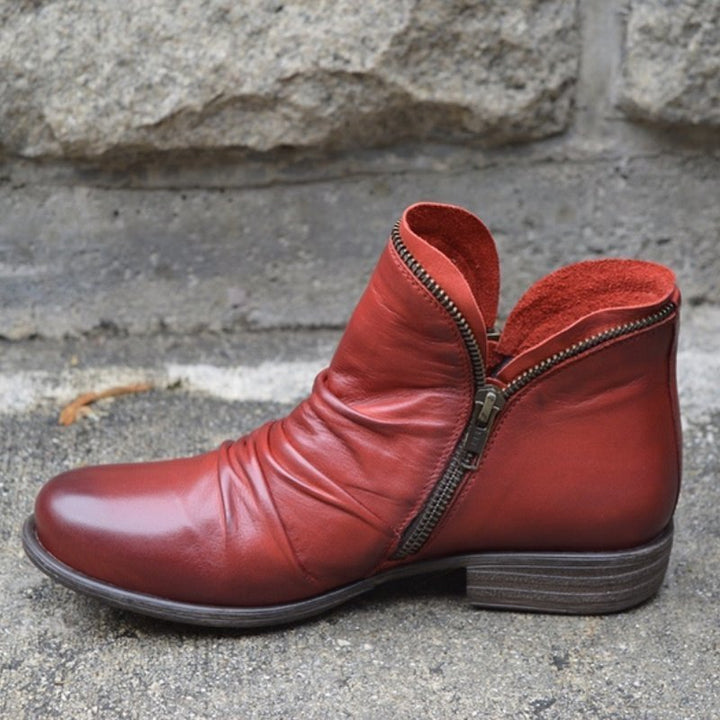 Vivienne | Leather Boots With Zip Closure