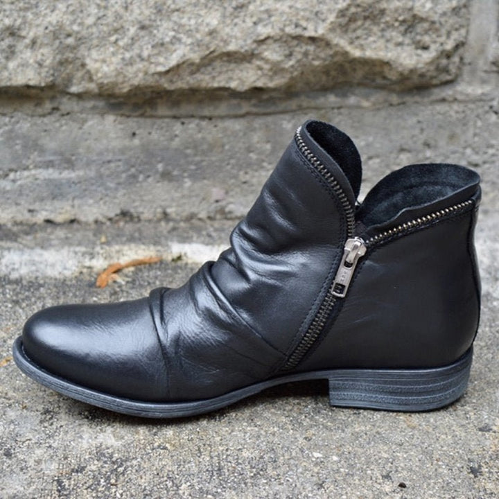 Vivienne | Leather Boots With Zip Closure