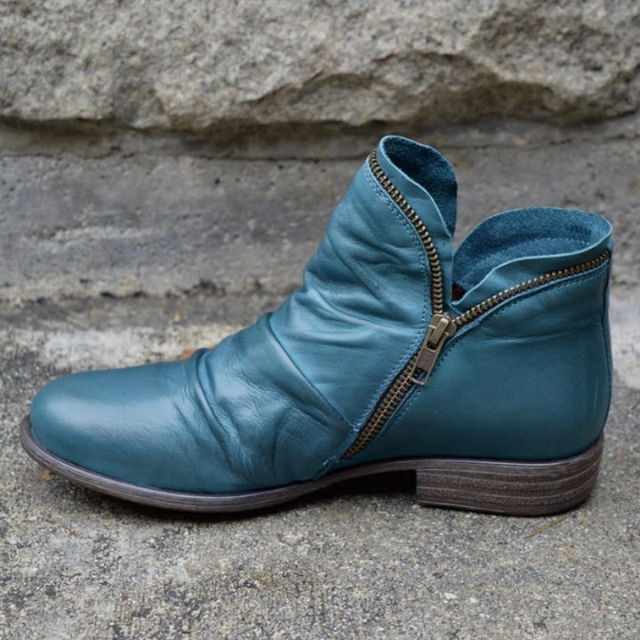 Vivienne | Leather Boots With Zip Closure